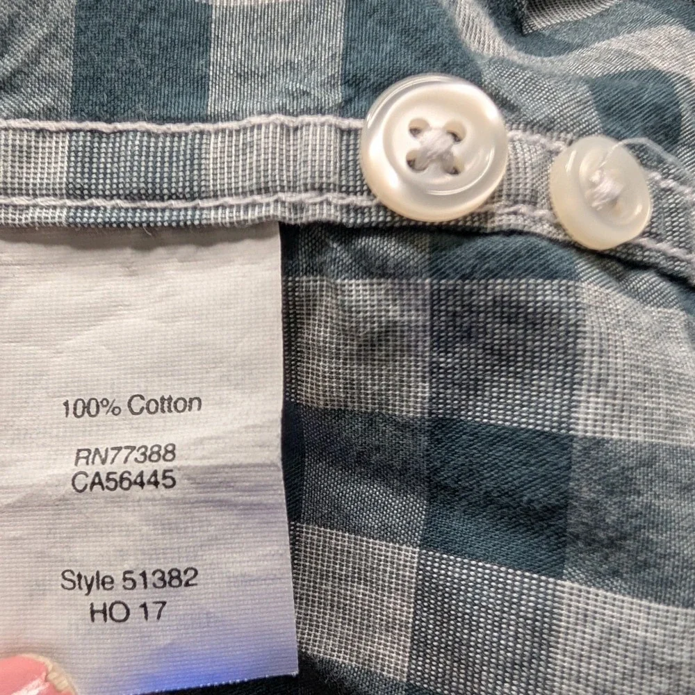J. Crew Green‎ Gingham Button Down Shirt Mens 100% Cotton Size Med